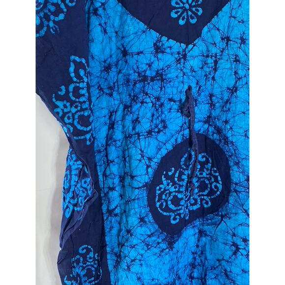 UNBRANDED Women’s Blue Printed Split-Neck Short Sleeve Kimono Overshirt SZ OS - Picture 5 of 9